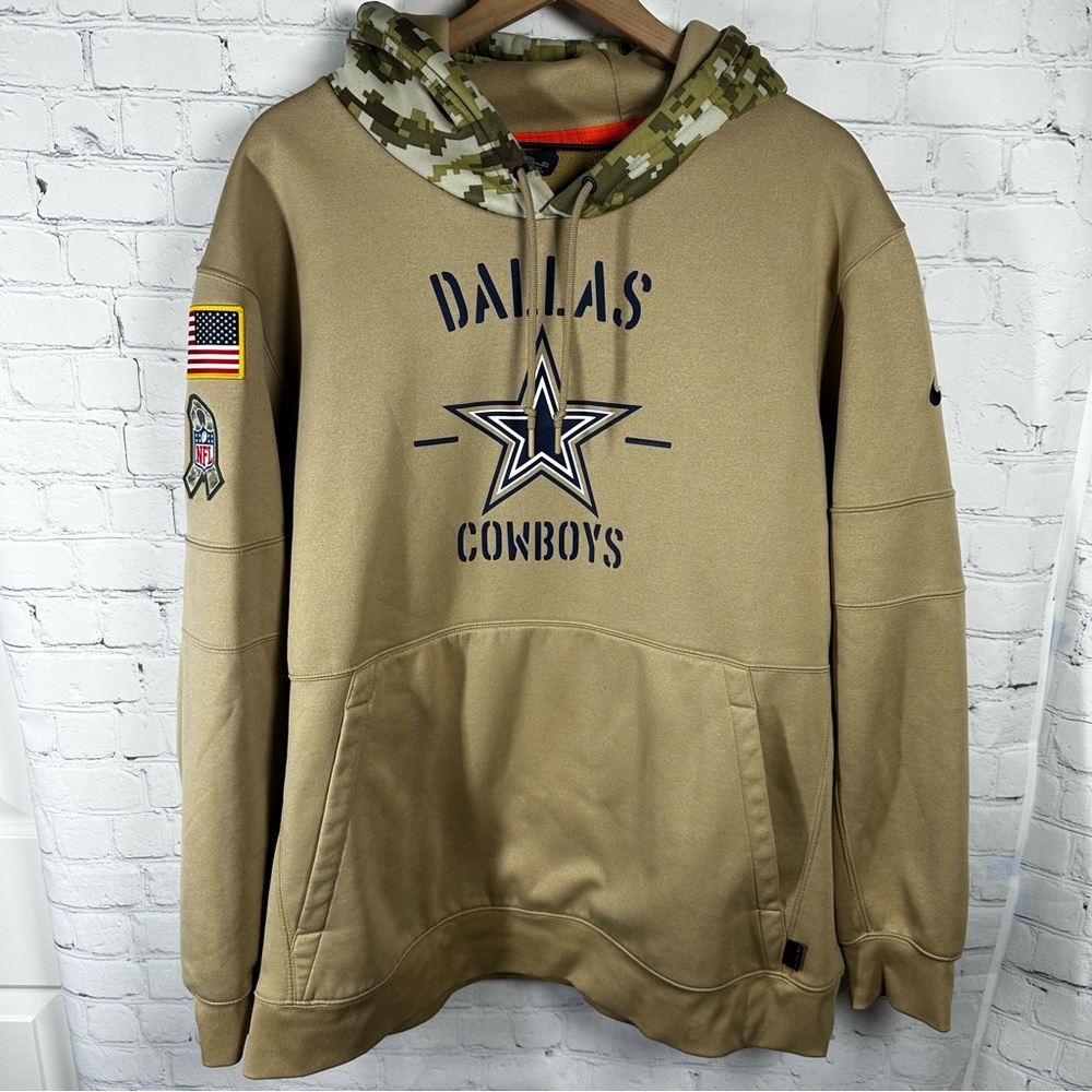 NFL Dallas Cowboys Salute To Service Hoodie On Field Sweatshirt Size XXL